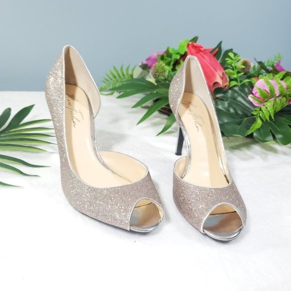 $10 SHOE SALE! Closet Closing!Marc Fisher peeptoe sparkle heels size 10 - Picture 2 of 7